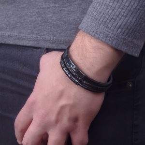 دستبند-چرم-مردانه-کد-0341236