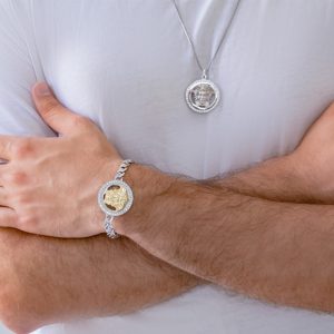 دستبند-مردانه-نقره-ورساچه-کد-035323